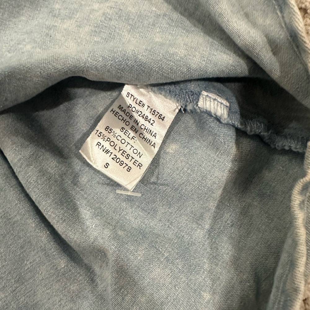 Entro Denim Blue Ruffle Button-Down Dress Fits like a 6 - Picture 7 of 13